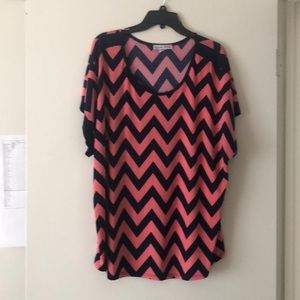 Pink and blue chevron shirt
